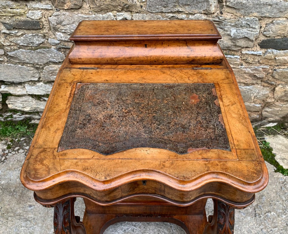 Victorian Burr Walnut Davenport Desk View III
