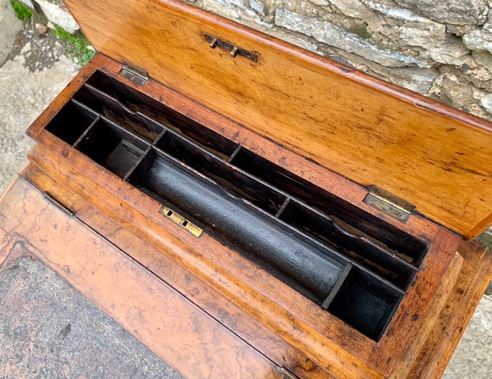Victorian Burr Walnut Davenport Desk View VII