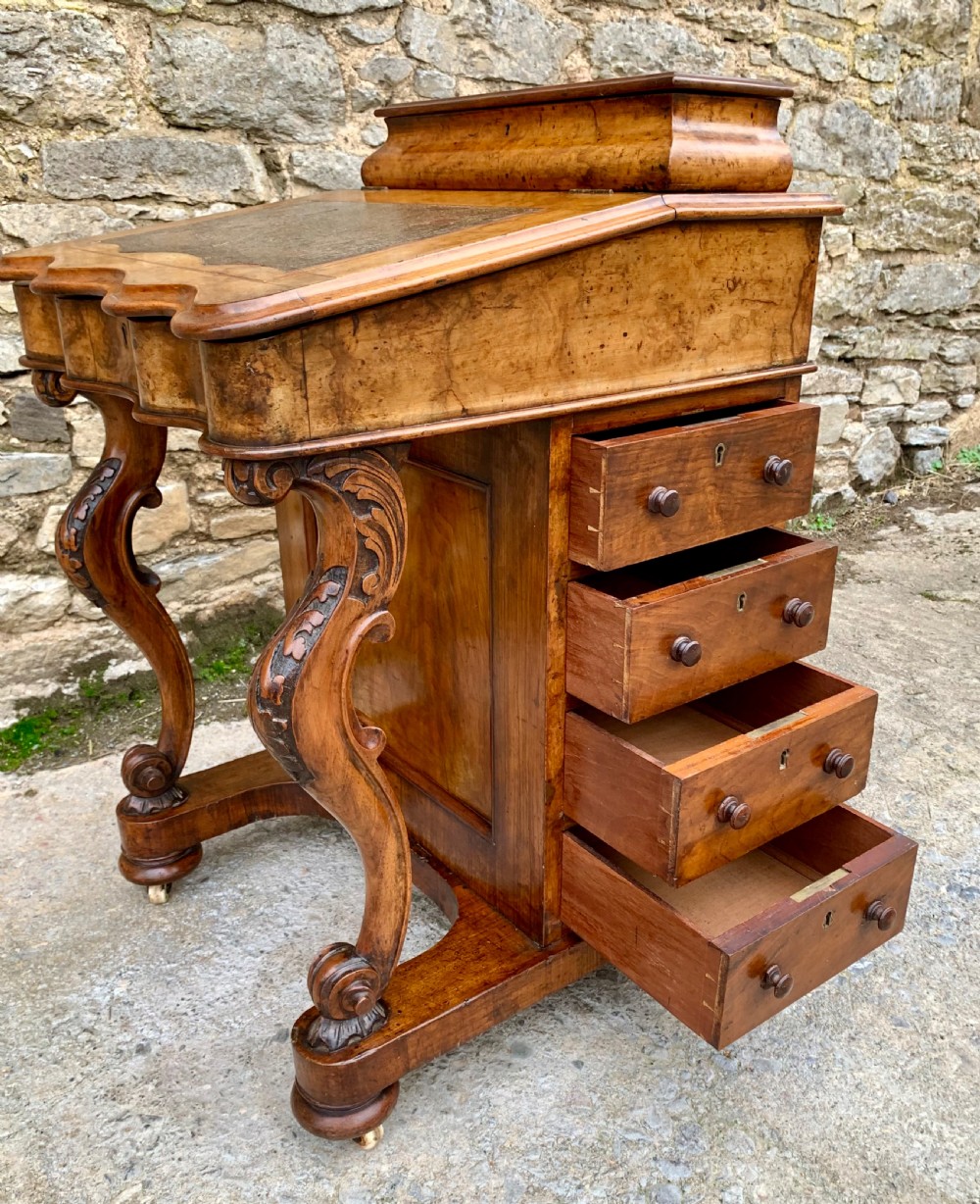 Victorian Burr Walnut Davenport Desk View XII