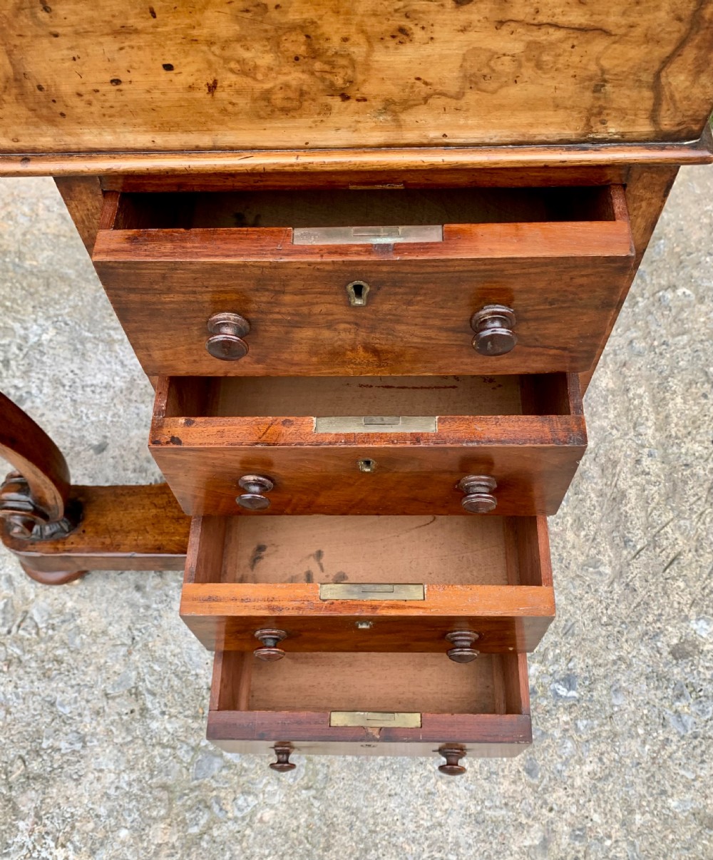 Victorian Burr Walnut Davenport Desk View XIII