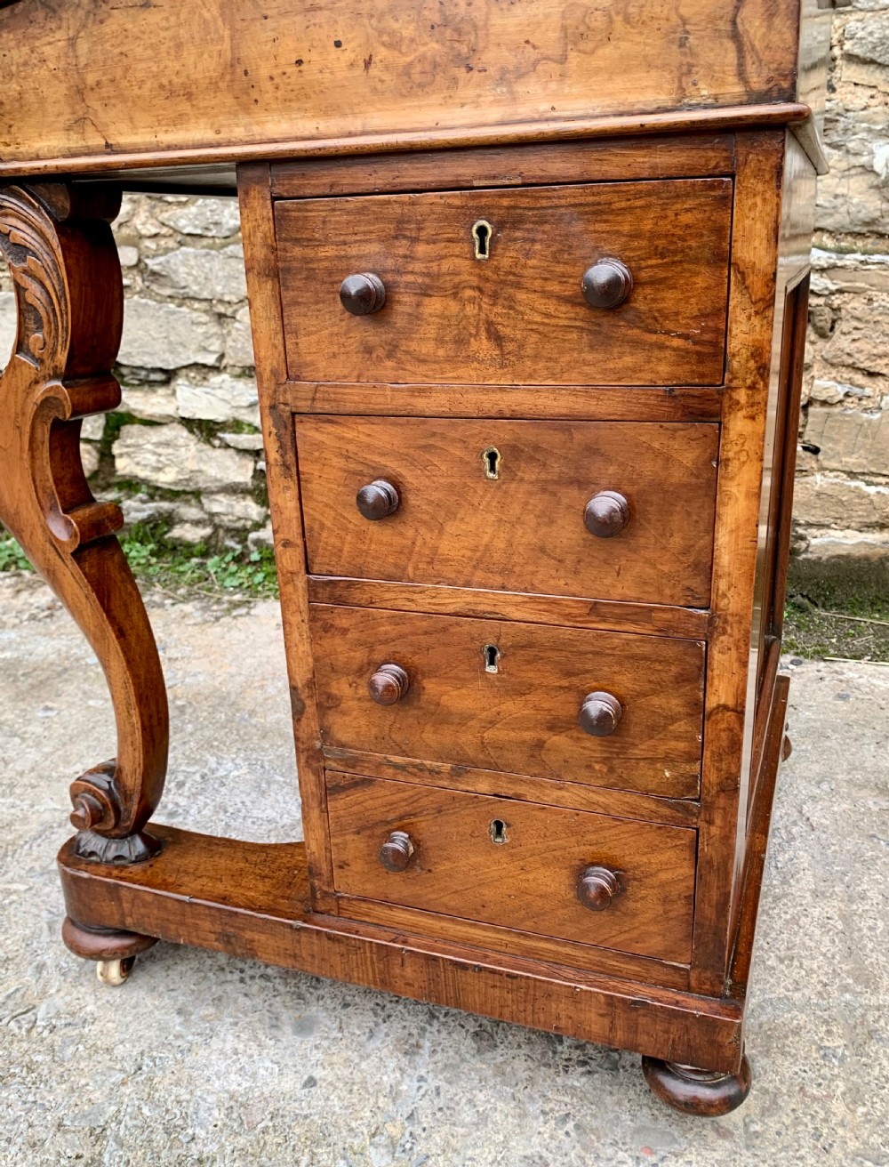 Victorian Burr Walnut Davenport Desk View XIV