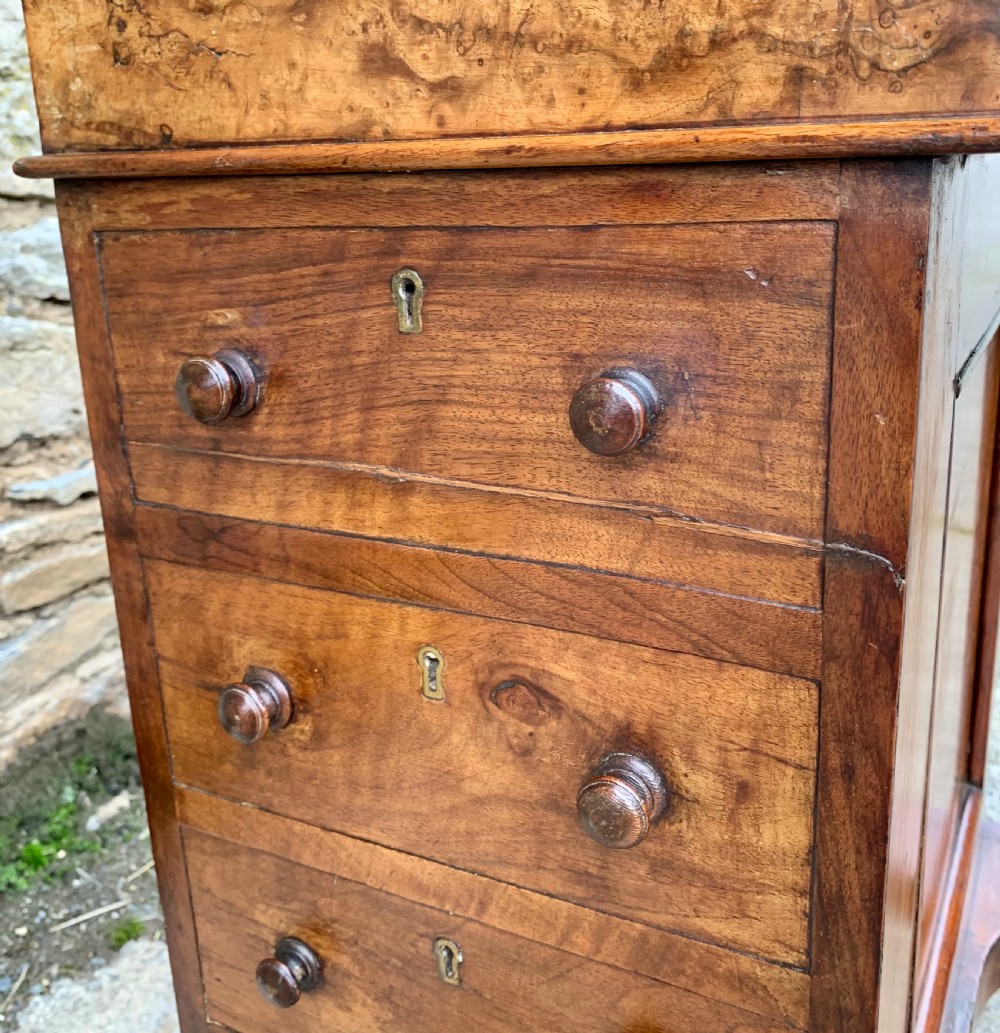 Victorian Burr Walnut Davenport Desk View XX