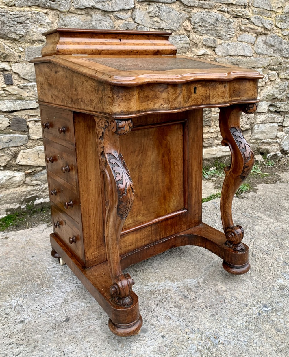 Victorian Burr Walnut Davenport Desk View XXI