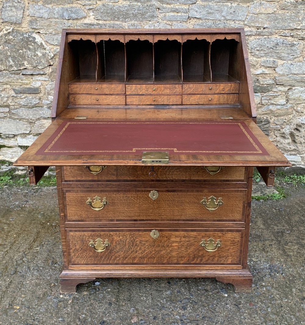 Georgian Oak Cross Banded Bureau