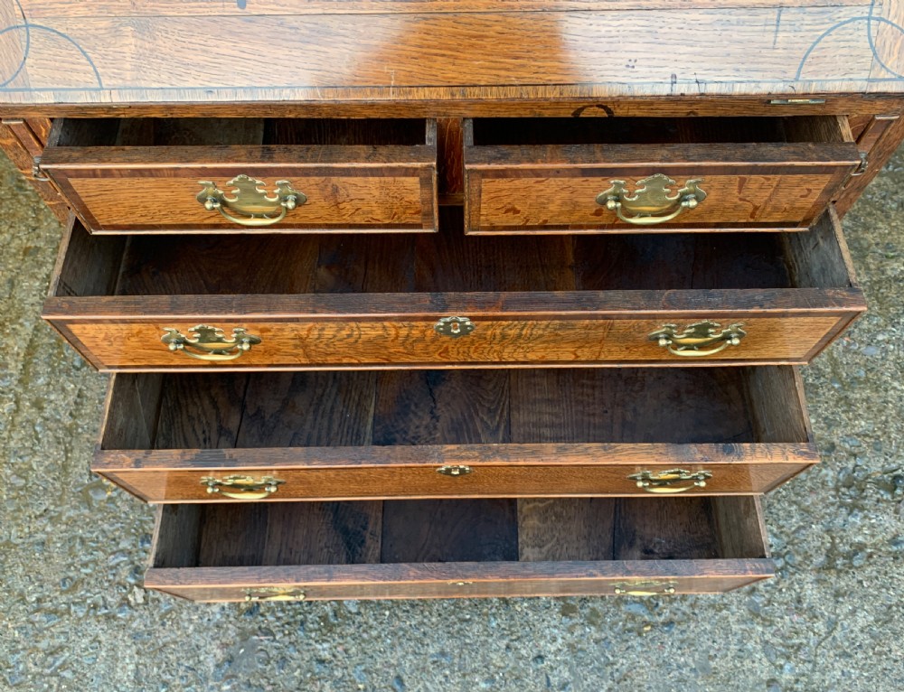 Georgian Oak Cross Banded Bureau View XIII