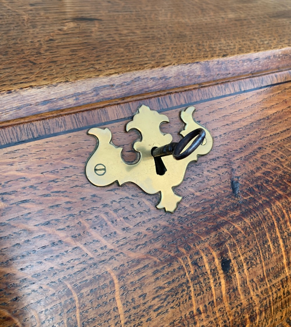 Georgian Oak Cross Banded Bureau View XVI