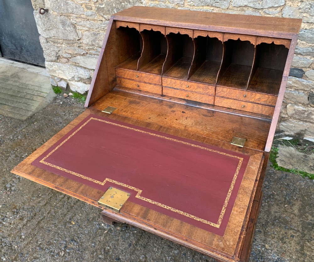 Georgian Oak Cross Banded Bureau View XX