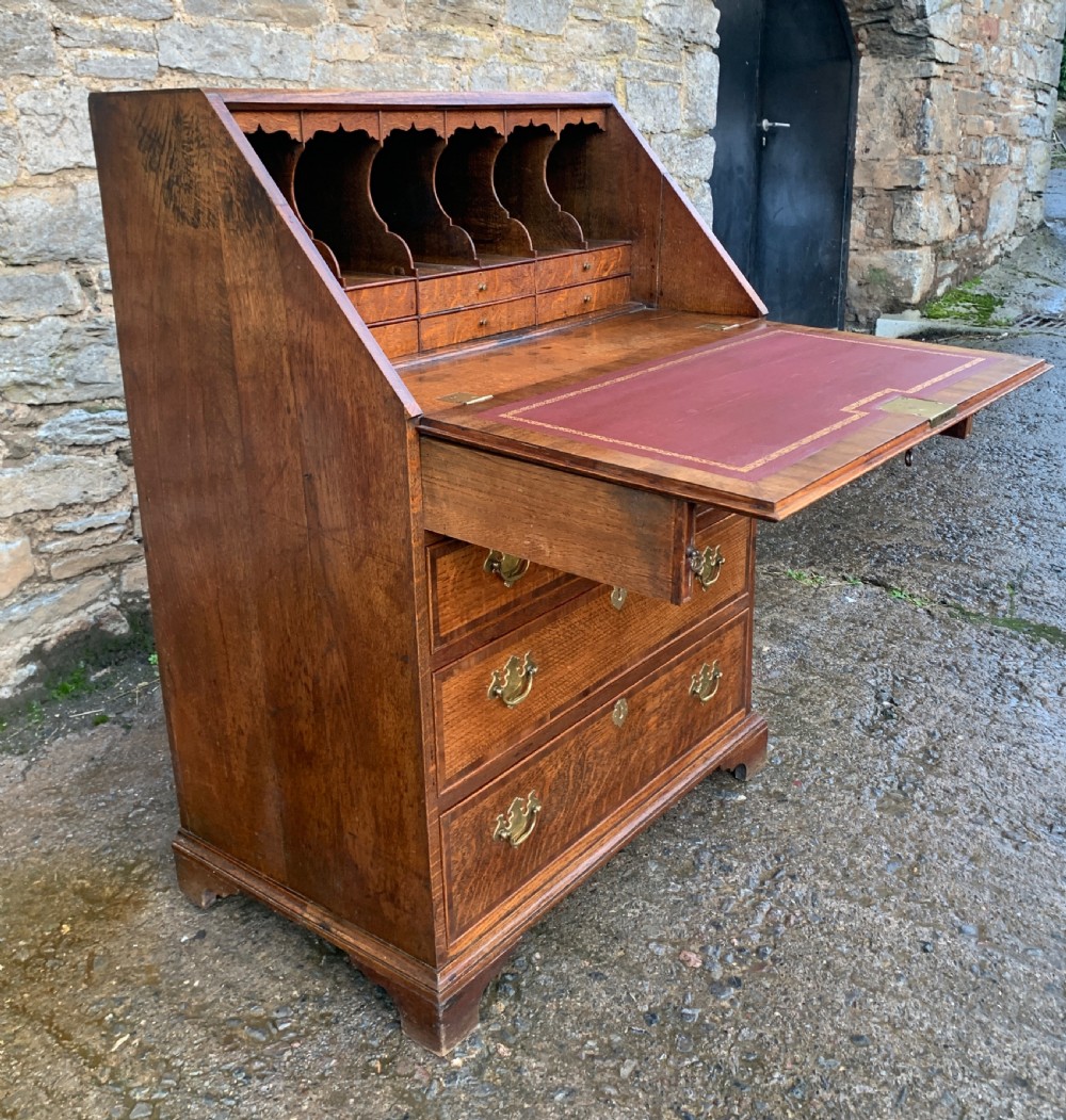 Georgian Oak Cross Banded Bureau View XXI