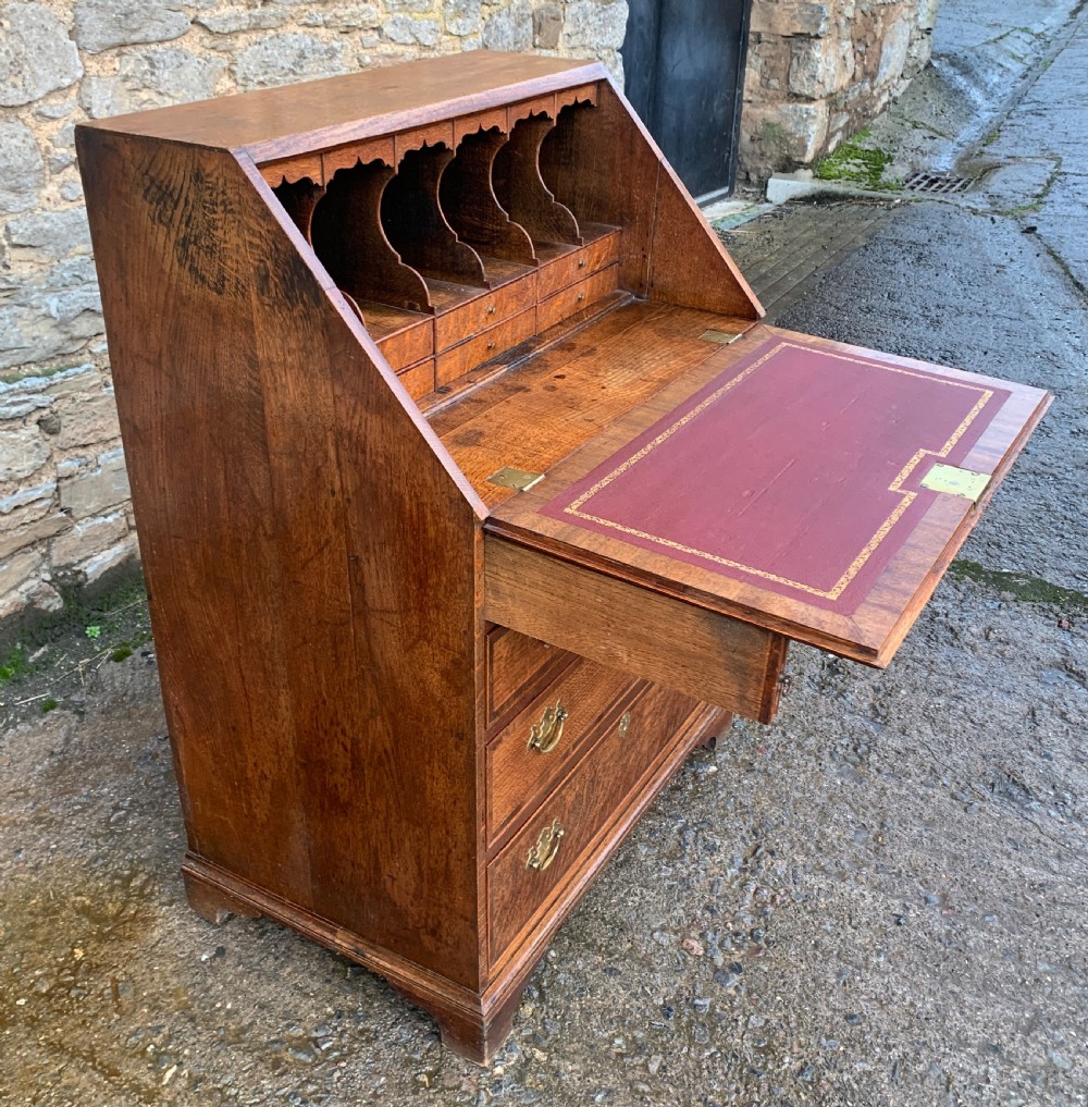 Georgian Oak Cross Banded Bureau View XXII