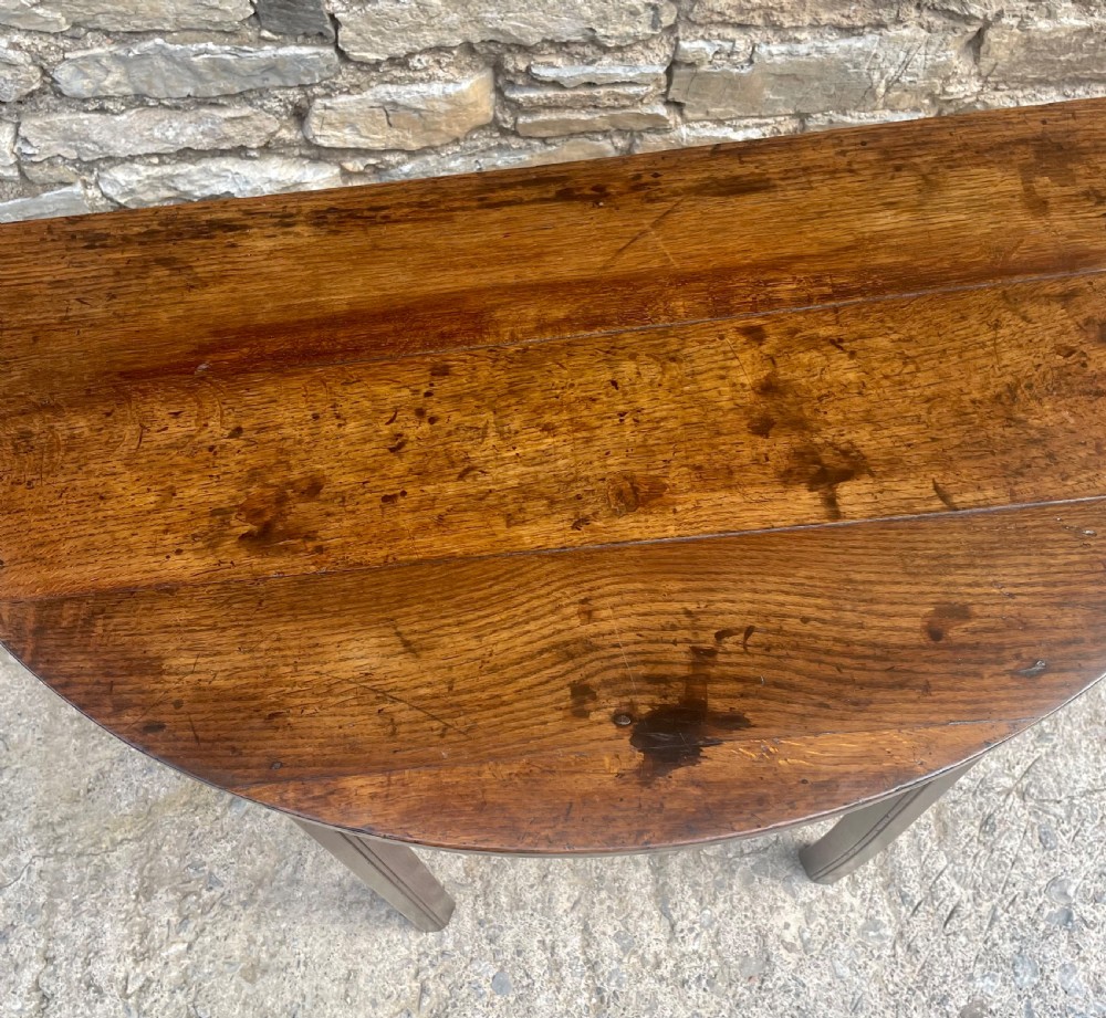 Antique Georgian Oak Demi Lune Table View IV