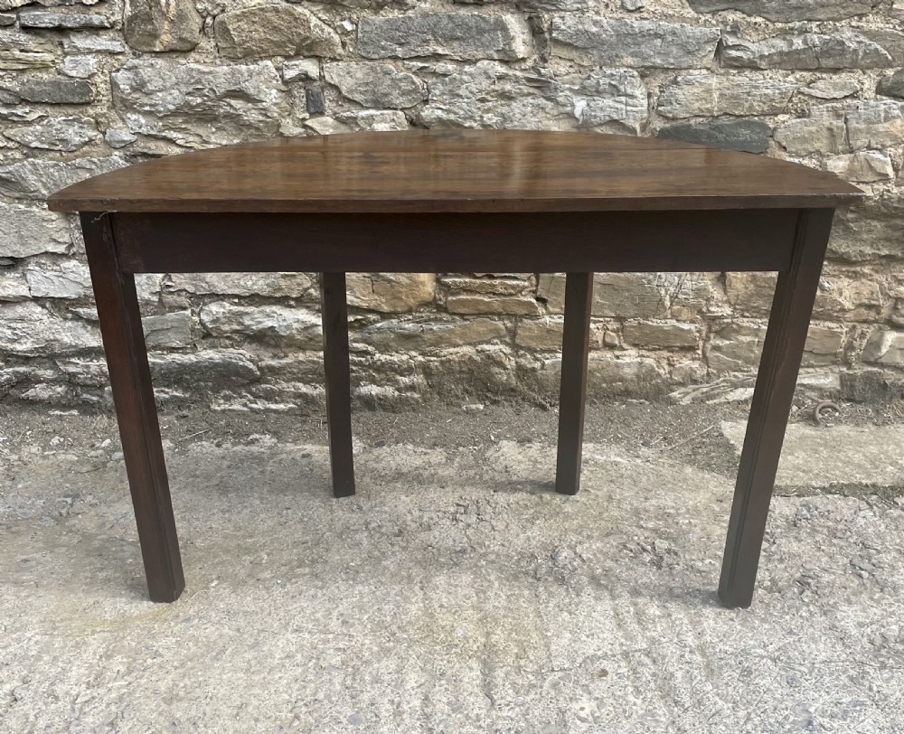 Antique Georgian Oak Demi Lune Table View V