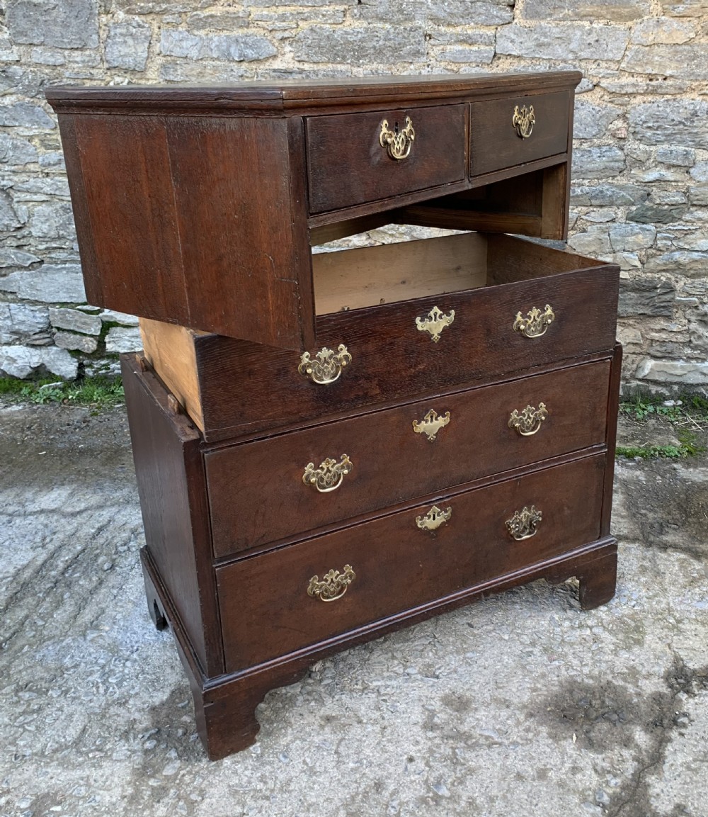 Georgian Oak Two Part Chest of Drawers View XVIII
