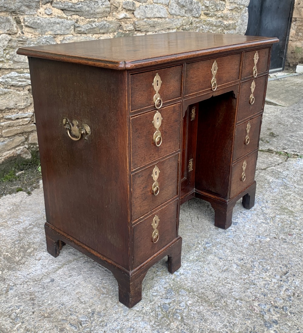 18th Century Georgian Oak Kneehole Desk View VI