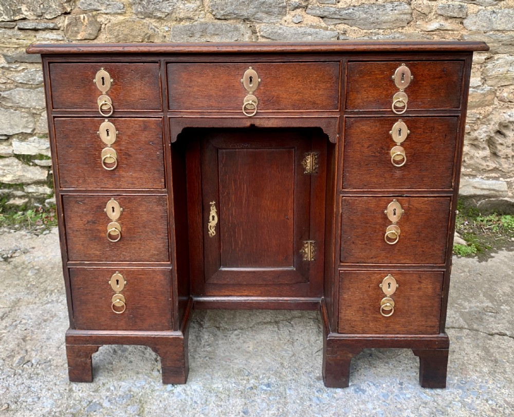 18th Century Georgian Oak Kneehole Desk View XV