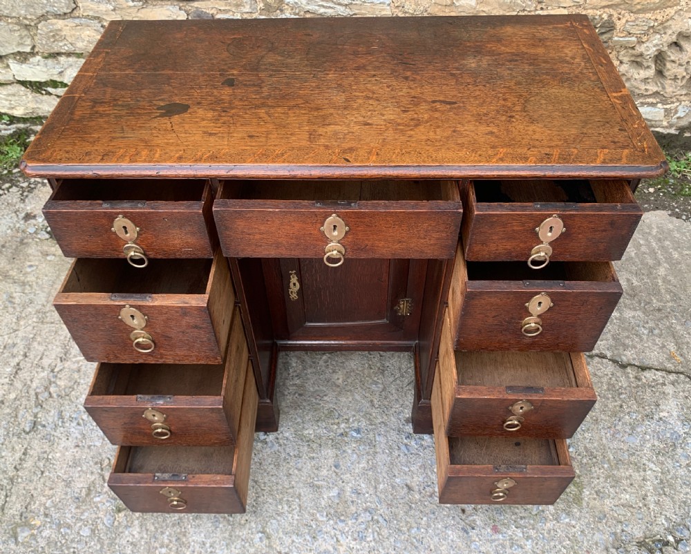 18th Century Georgian Oak Kneehole Desk View XIX