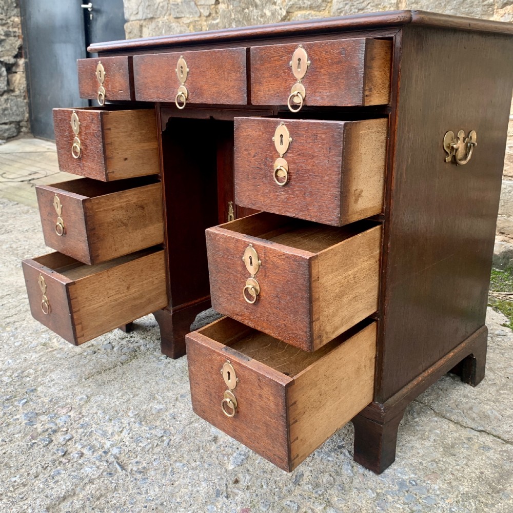 18th Century Georgian Oak Kneehole Desk View XX
