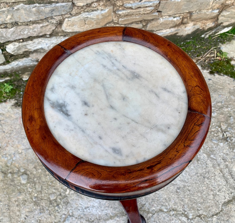 Regency Rosewood Marble Top Pedestal Table View VIII