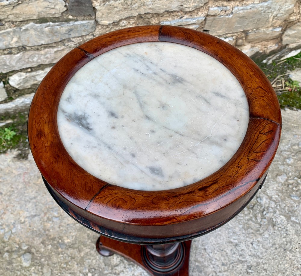 Regency Rosewood Marble Top Pedestal Table View IX