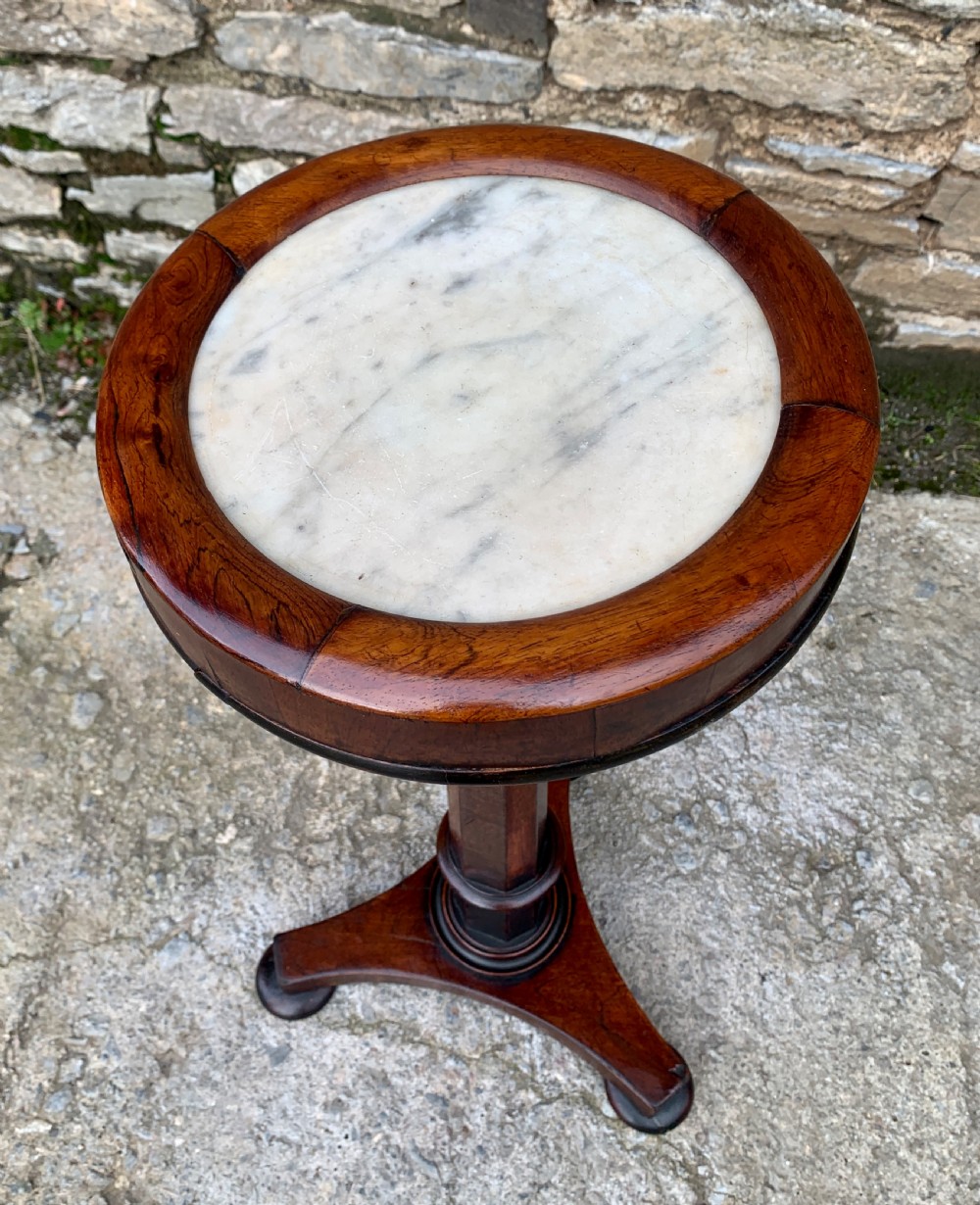 Regency Rosewood Marble Top Pedestal Table View X