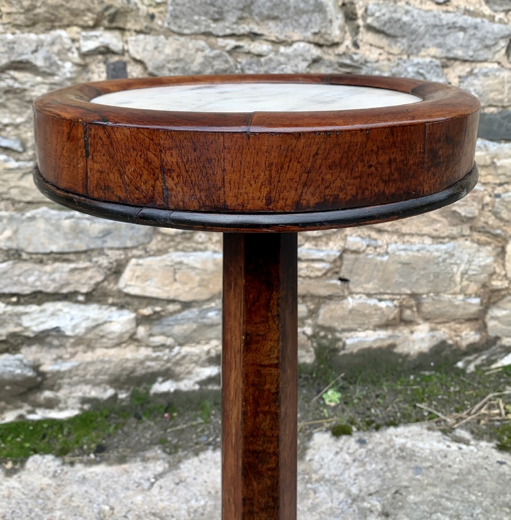 Regency Rosewood Marble Top Pedestal Table View XI