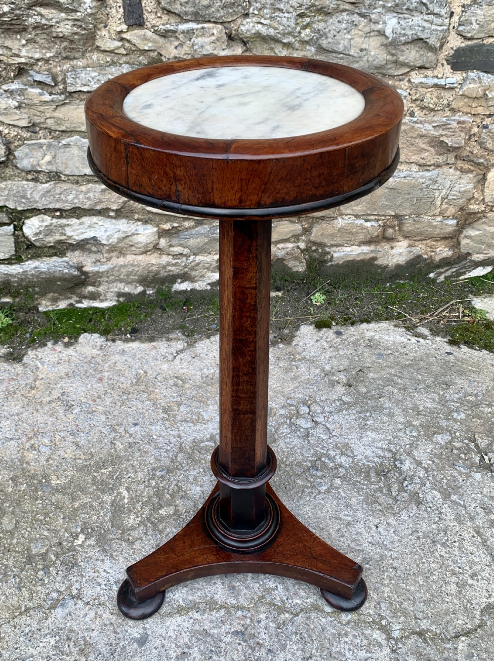 Regency Rosewood Marble Top Pedestal Table View XII