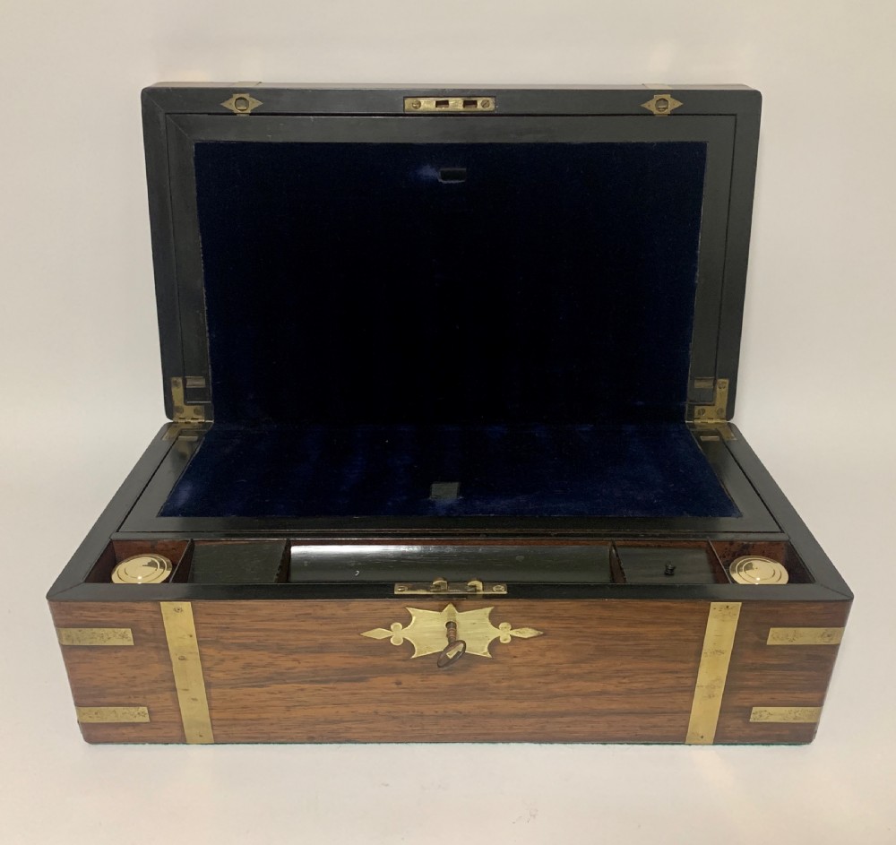 Victorian Rosewood Brass Bound Writing Slope