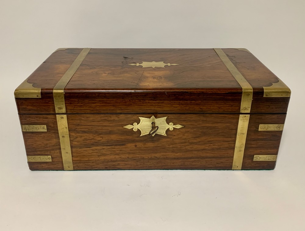Victorian Rosewood Brass Bound Writing Slope View II