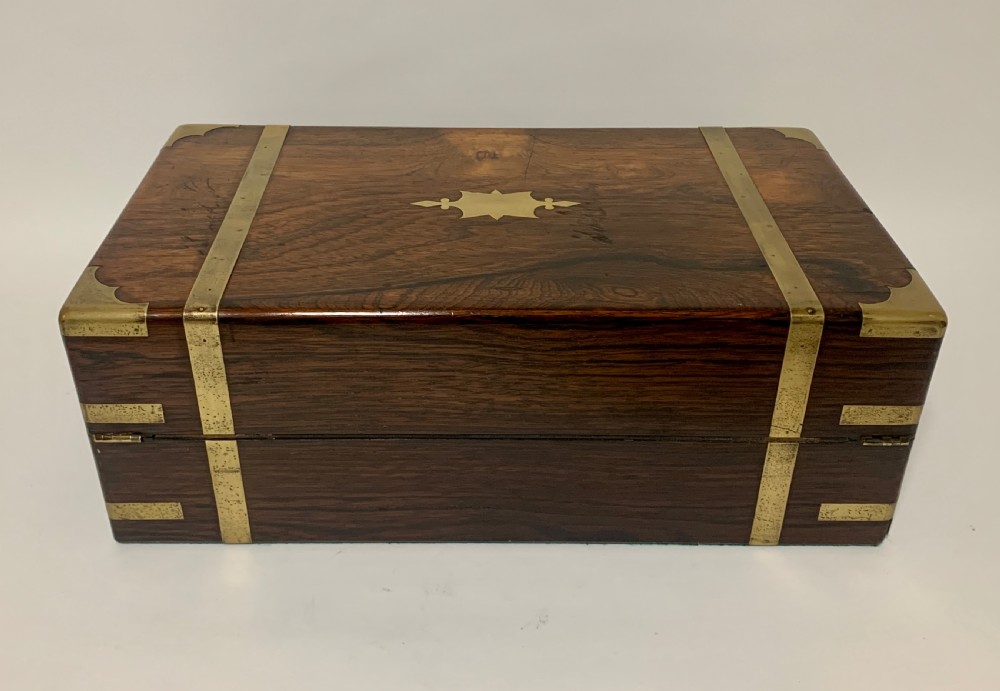 Victorian Rosewood Brass Bound Writing Slope View VI