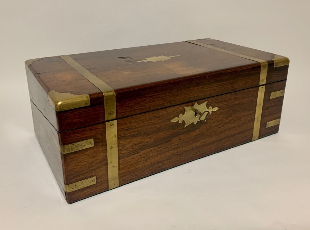 Victorian Rosewood Brass Bound Writing Slope View VII