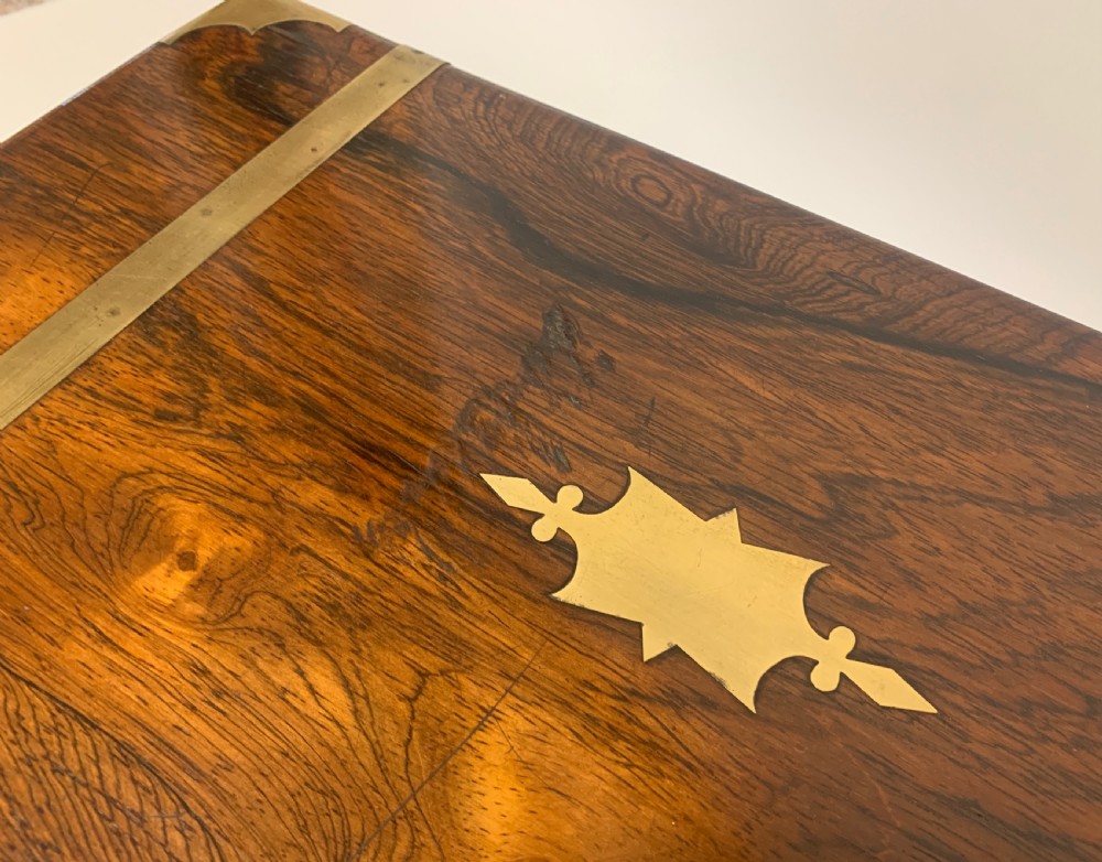 Victorian Rosewood Brass Bound Writing Slope View VIII
