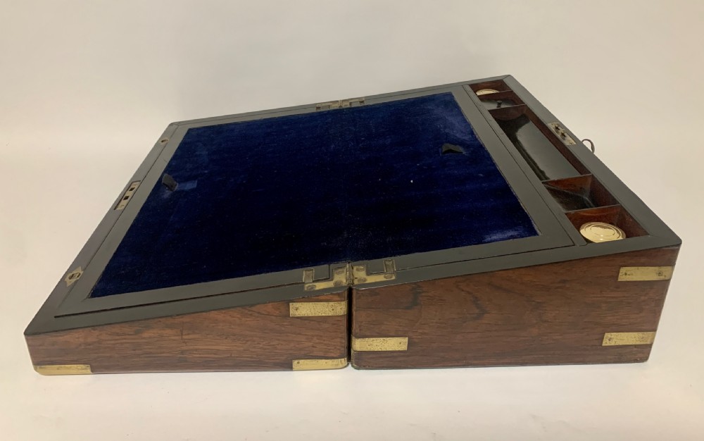 Victorian Rosewood Brass Bound Writing Slope View X