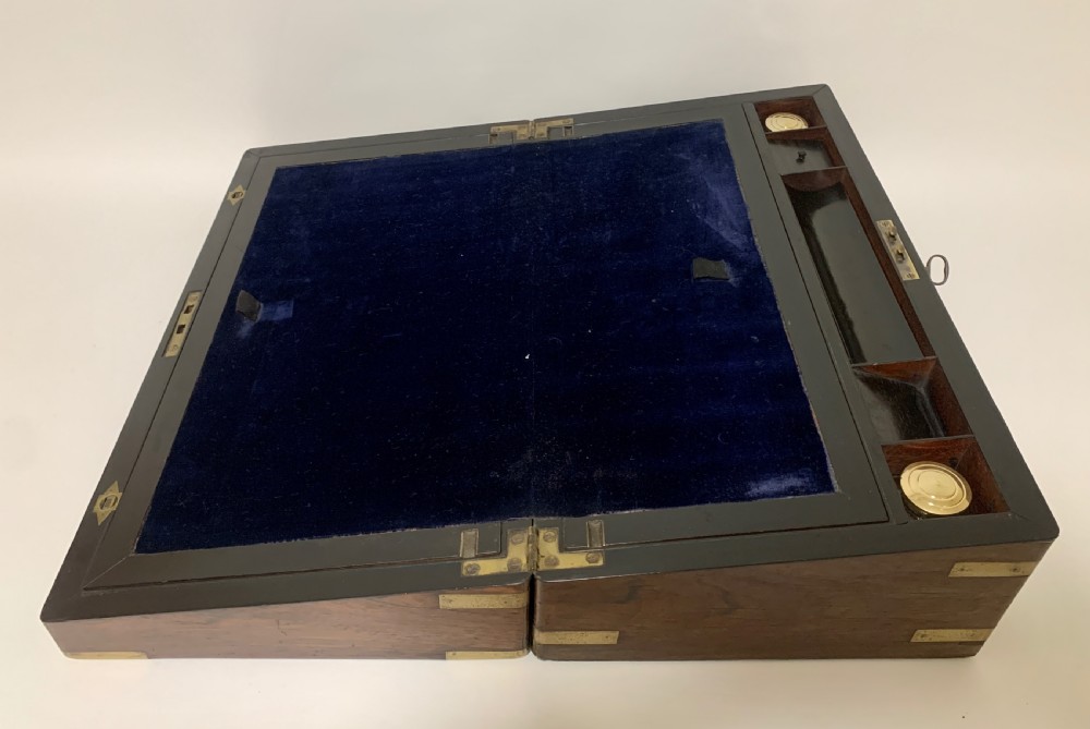 Victorian Rosewood Brass Bound Writing Slope View XV