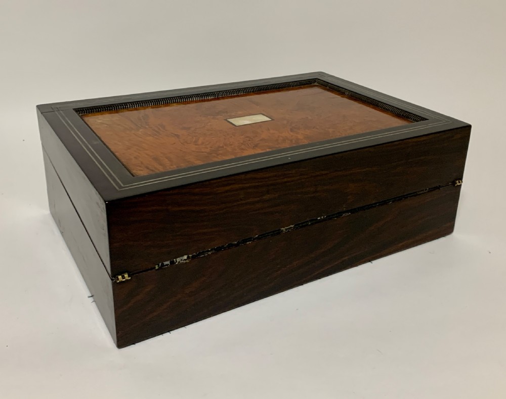 Antique Ebony and Burr Wood Writing Slope View IV