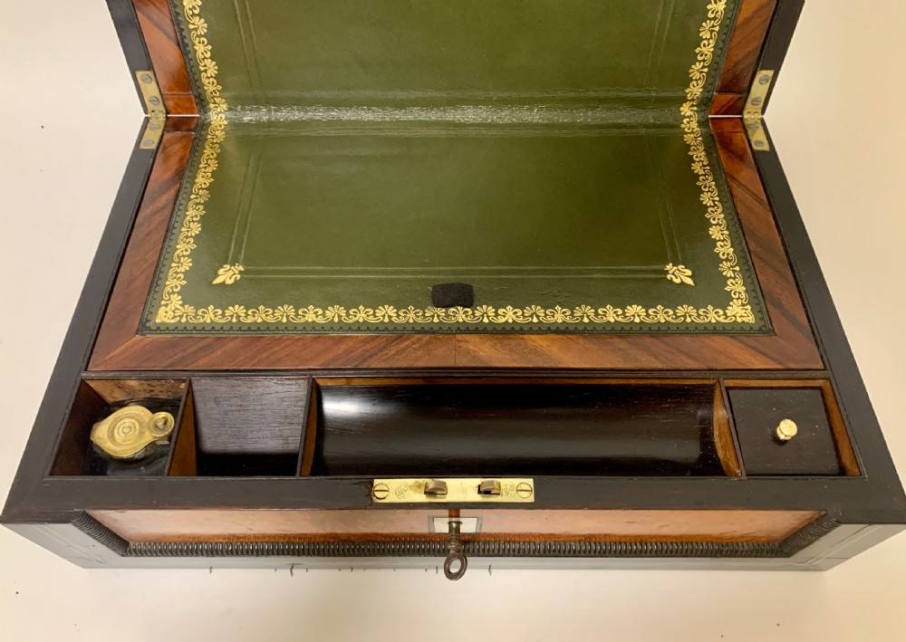 Antique Ebony and Burr Wood Writing Slope View XI