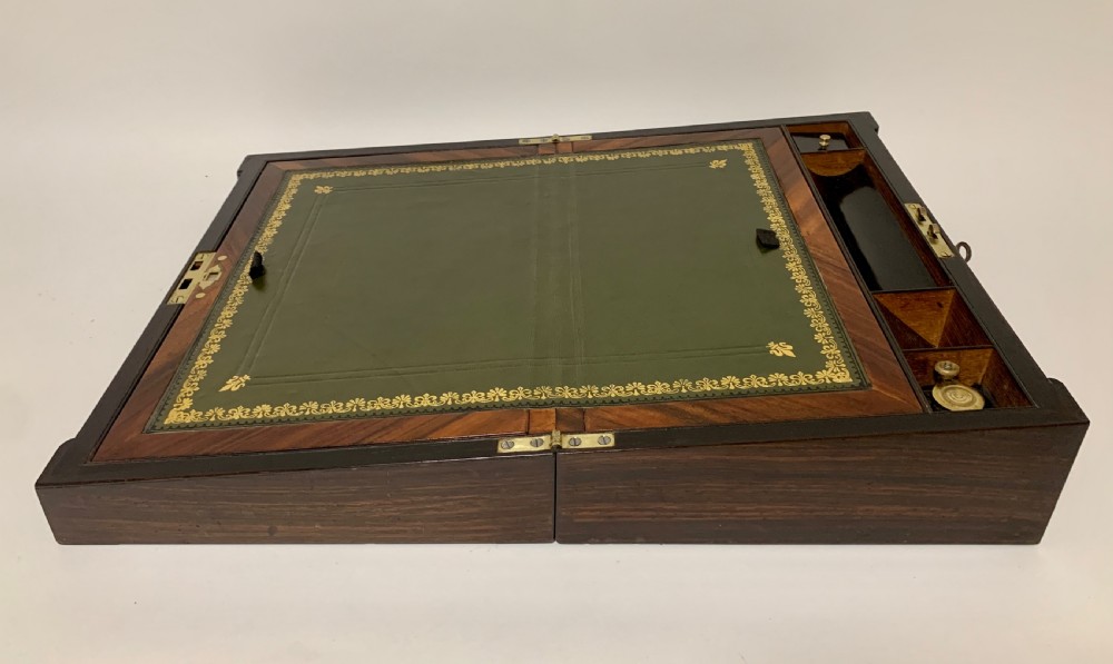 Antique Ebony and Burr Wood Writing Slope View XIV