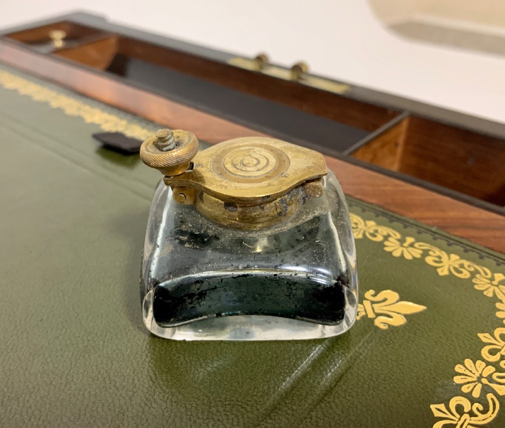 Antique Ebony and Burr Wood Writing Slope View XVI