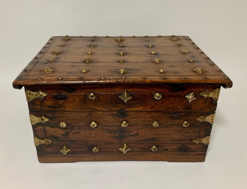 Antique Indian Brass Mounted Casket View VIII