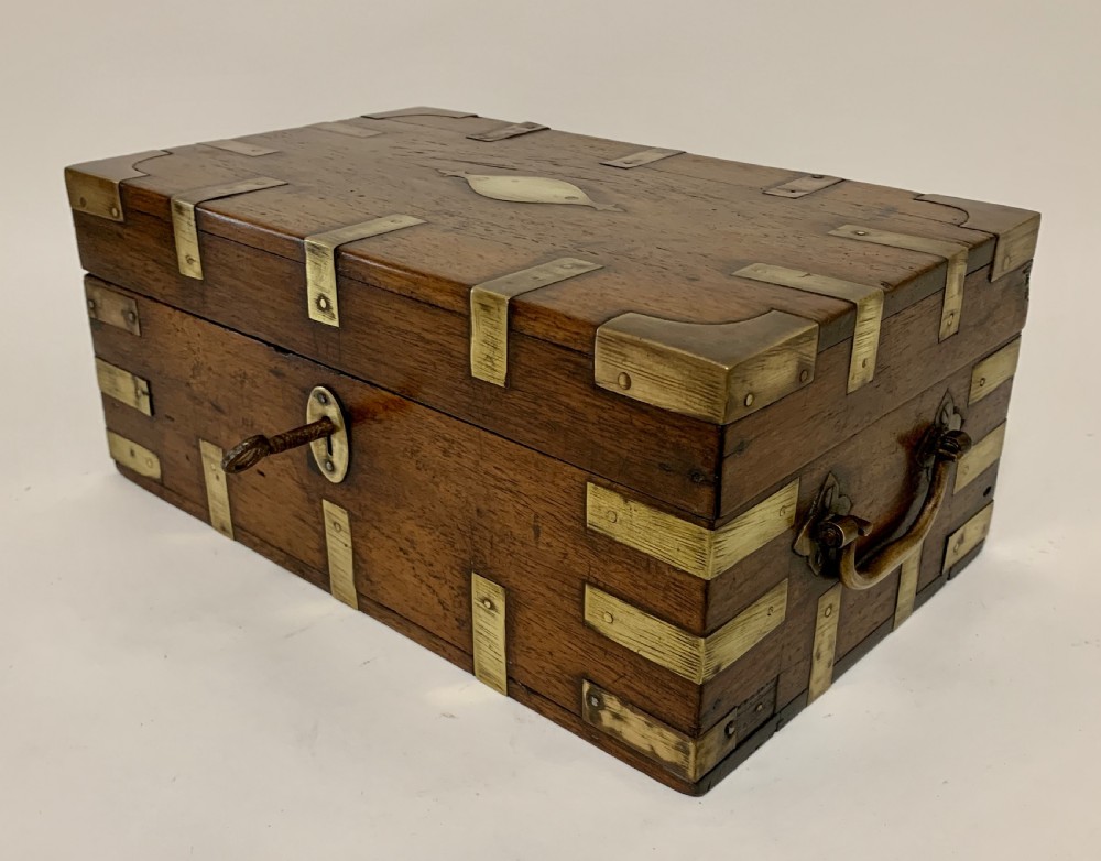 Antique Anglo Indian Brass Bound Military Document Box View IV