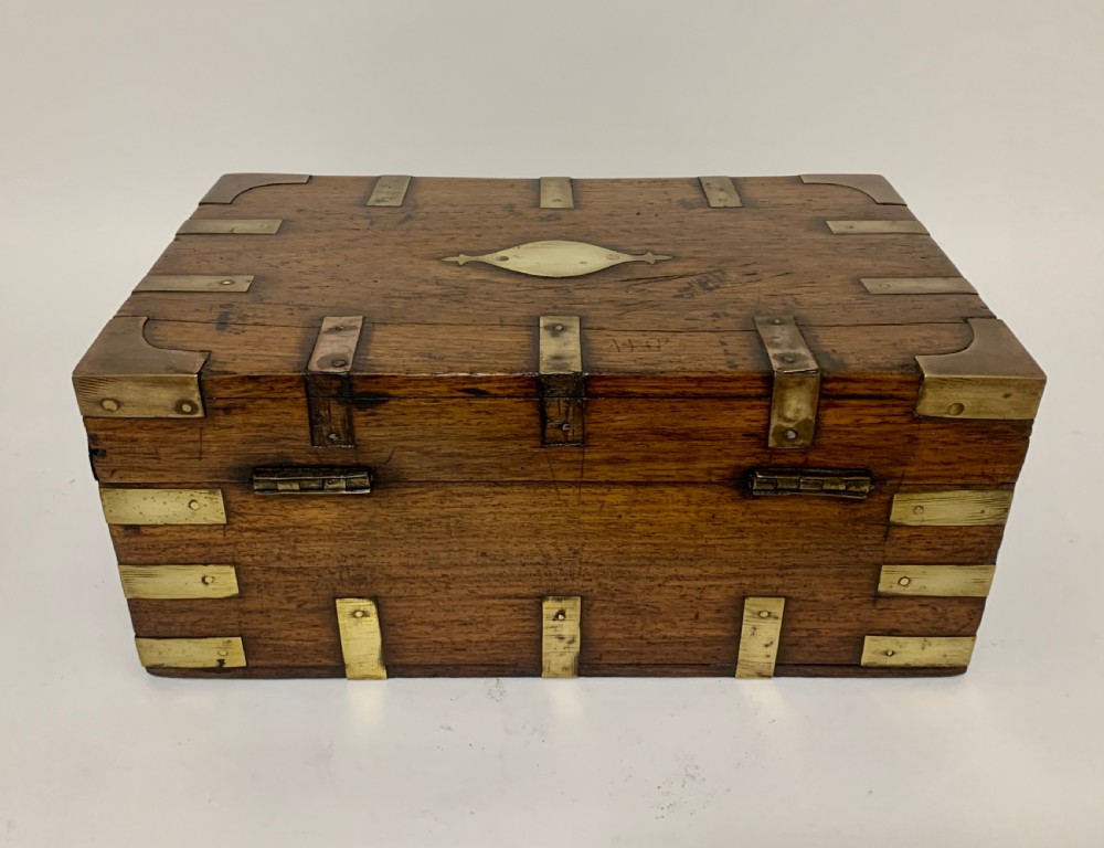 Antique Anglo Indian Brass Bound Military Document Box View VII