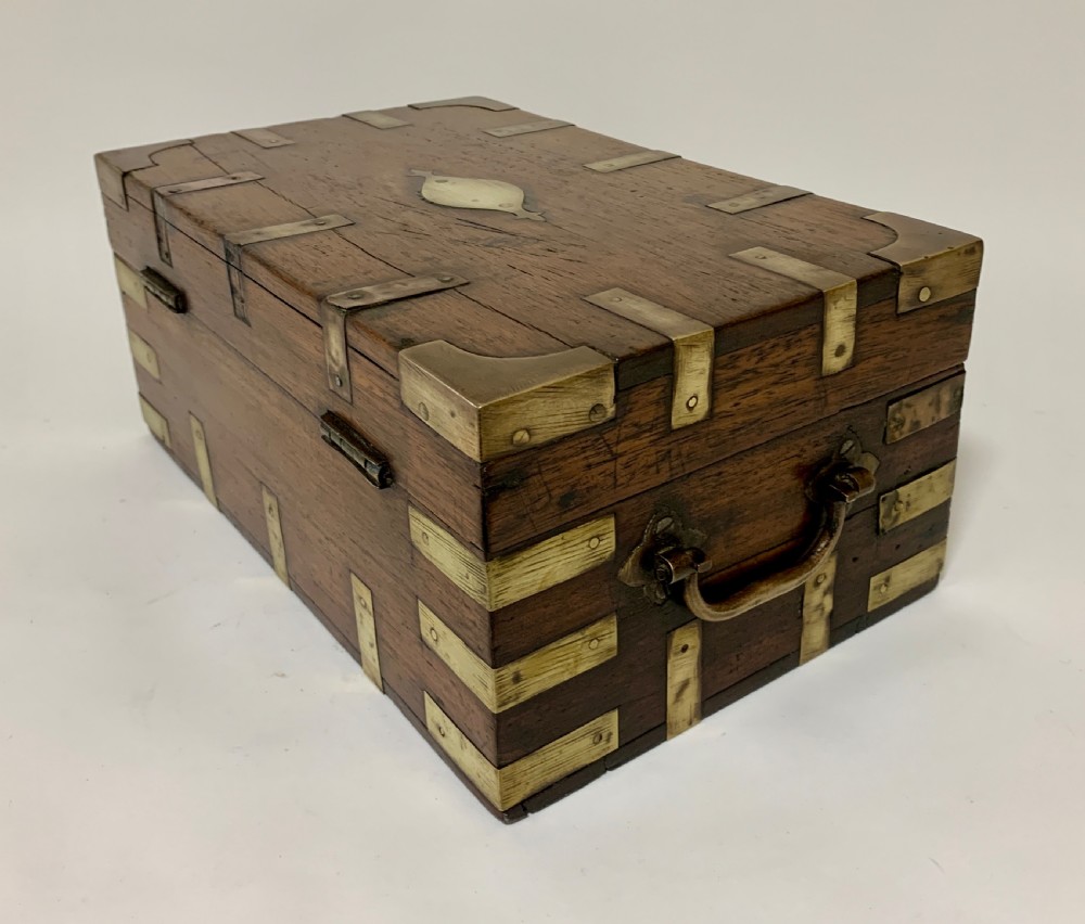Antique Anglo Indian Brass Bound Military Document Box View VIII