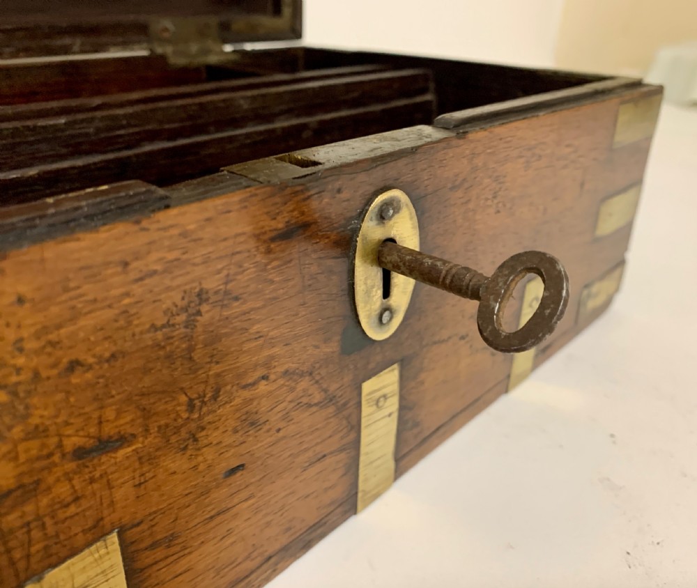 Antique Anglo Indian Brass Bound Military Document Box View XIV