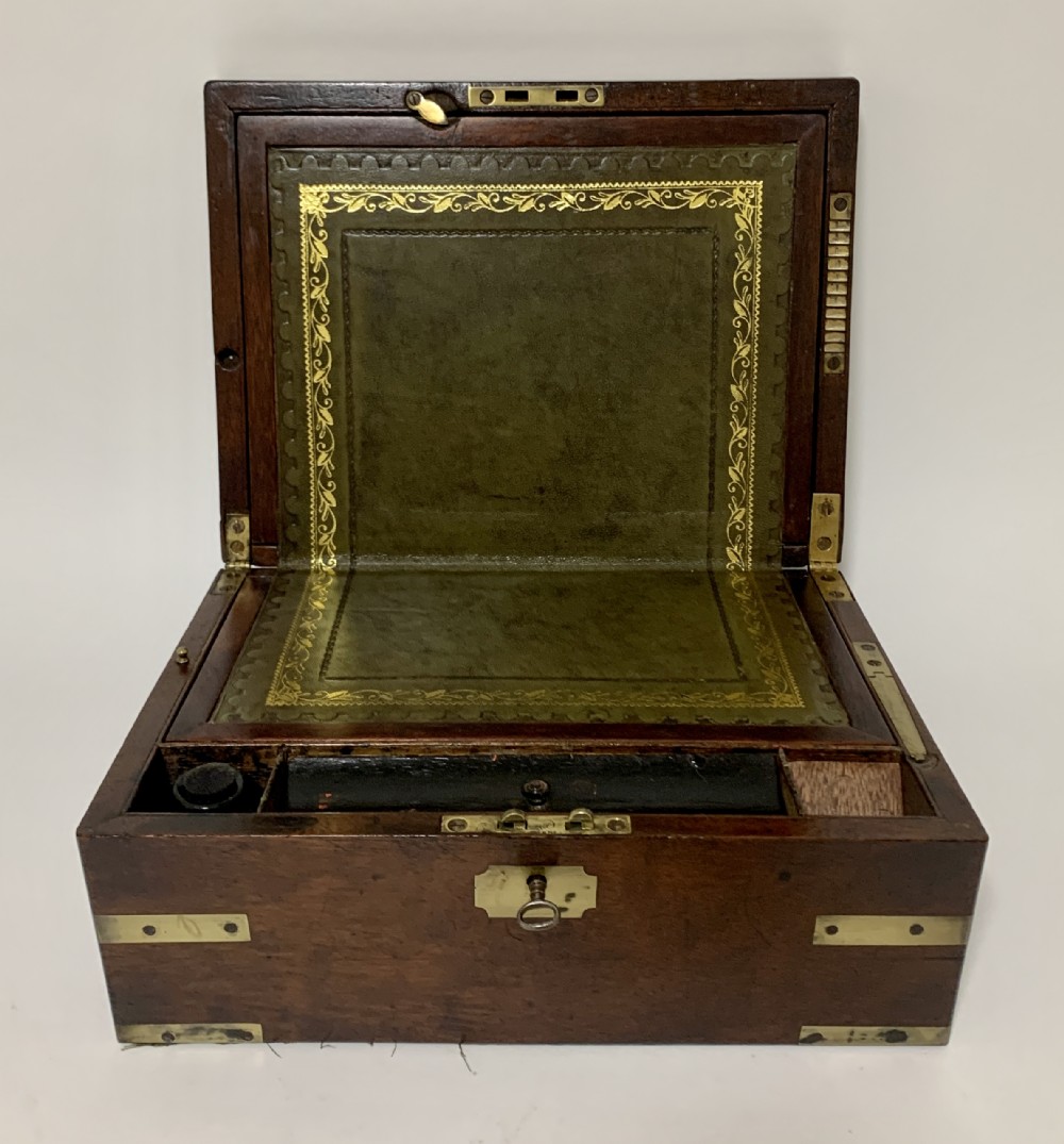 Antique Mahogany Campaign Writing Slope