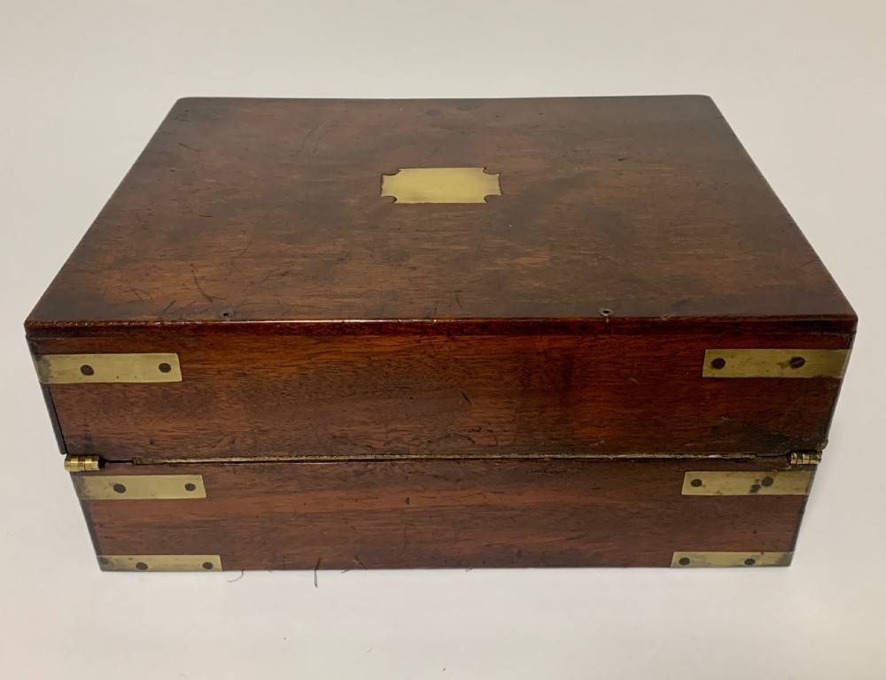 Antique Mahogany Campaign Writing Slope View V