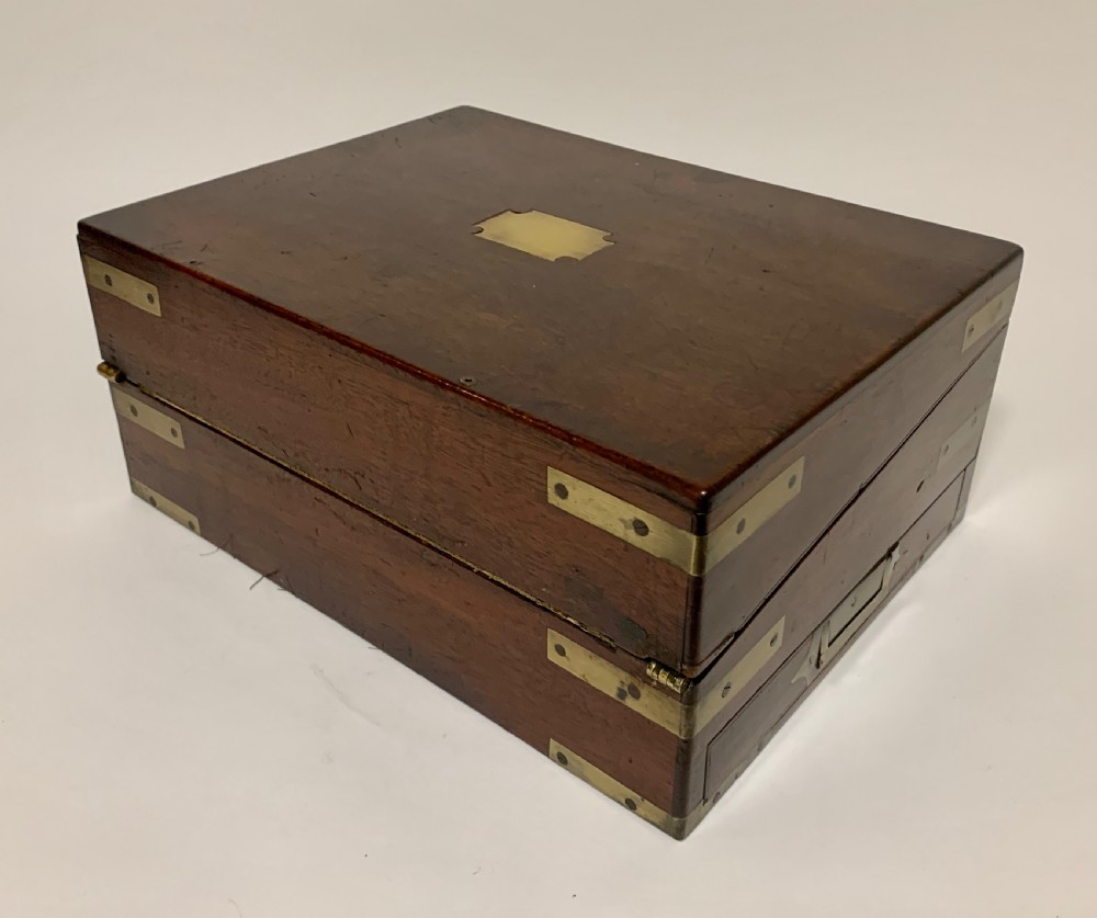 Antique Mahogany Campaign Writing Slope View VI