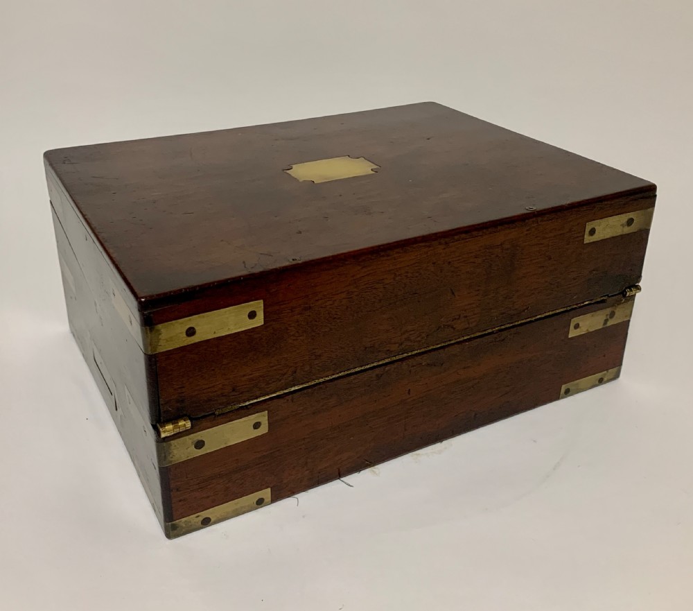 Antique Mahogany Campaign Writing Slope View VII