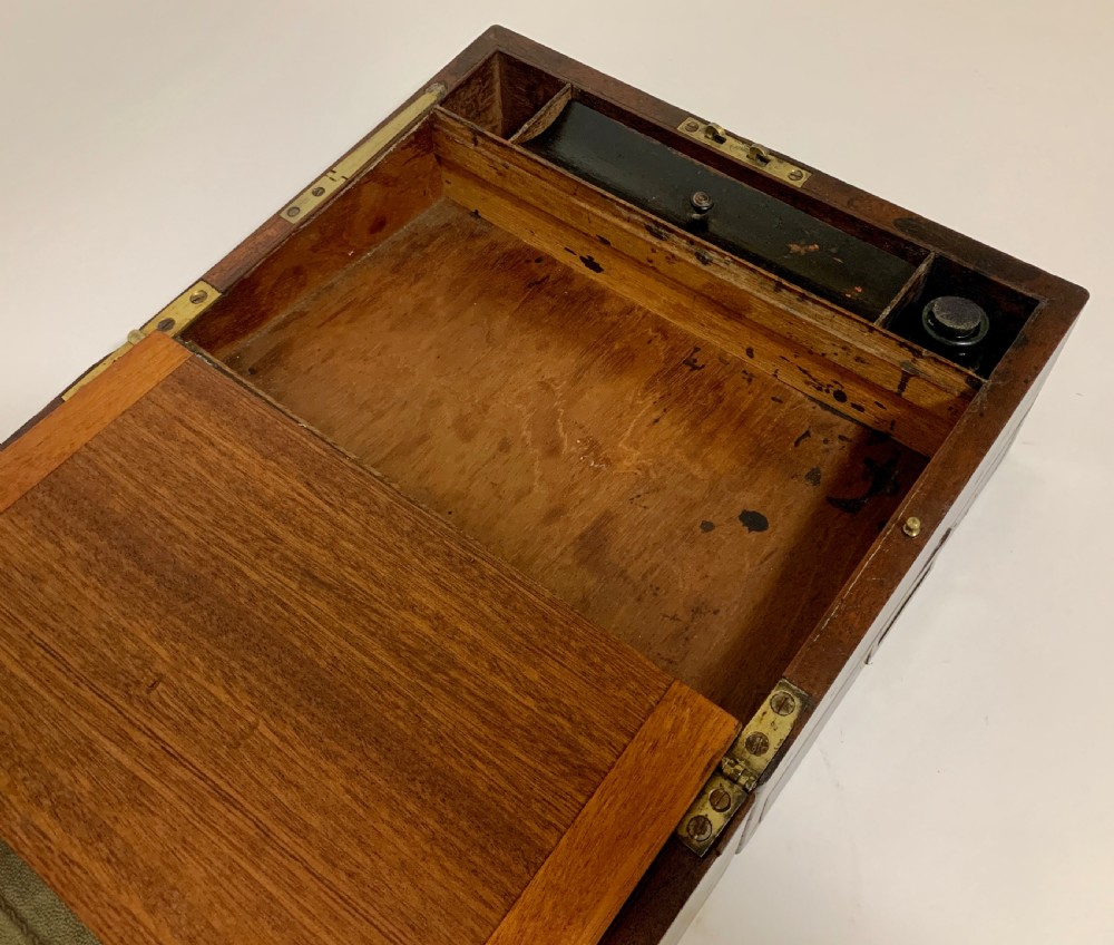 Antique Mahogany Campaign Writing Slope View XVI