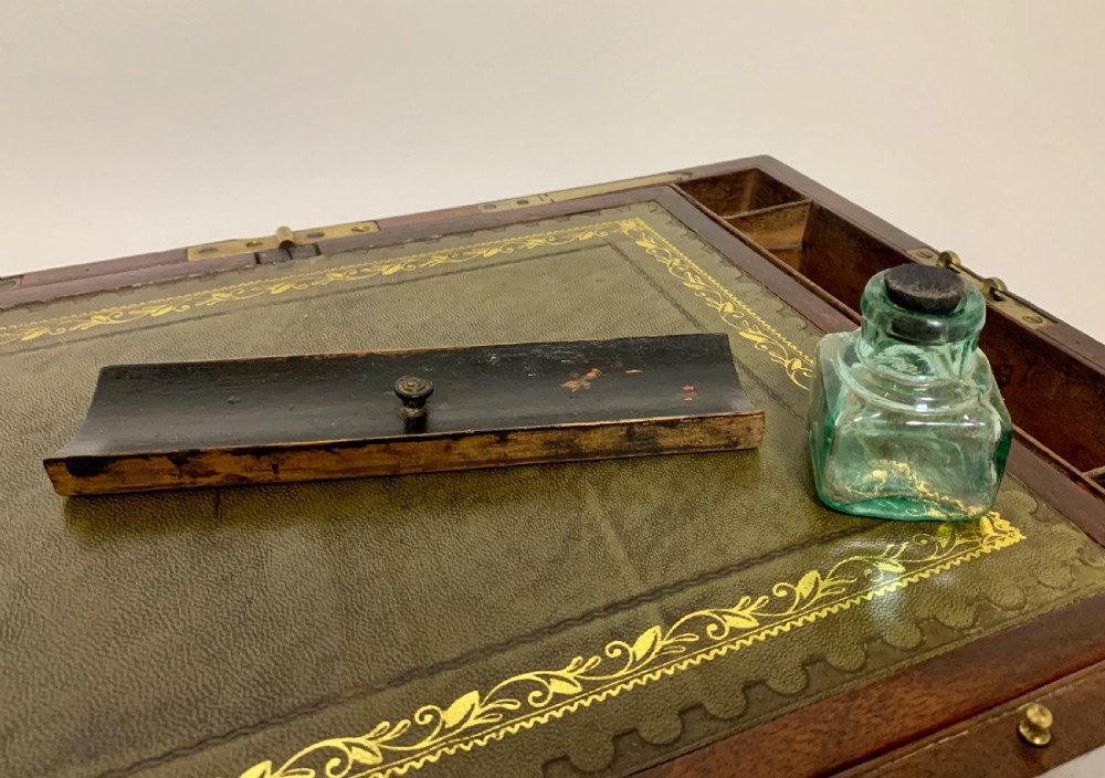Antique Mahogany Campaign Writing Slope View XVII