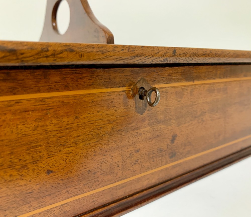 Antique Mahogany Inlaid Housekeepers Cutlery Box View IX