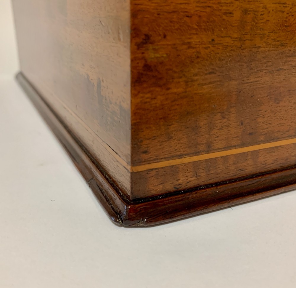 Antique Mahogany Inlaid Housekeepers Cutlery Box View XIV