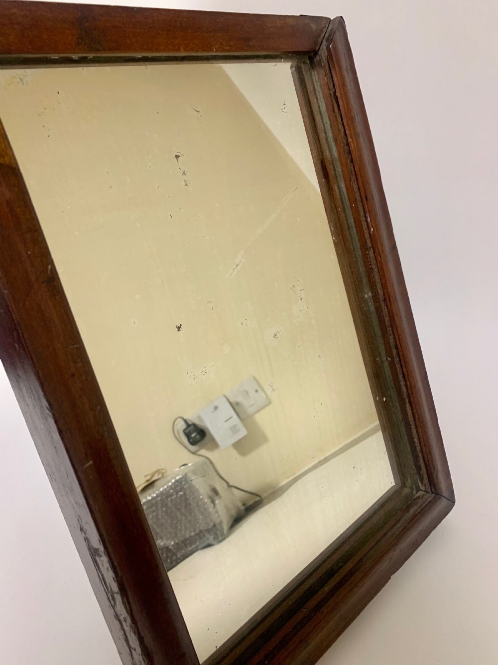 Antique Mahogany Campaign Travelling Mirror View VI
